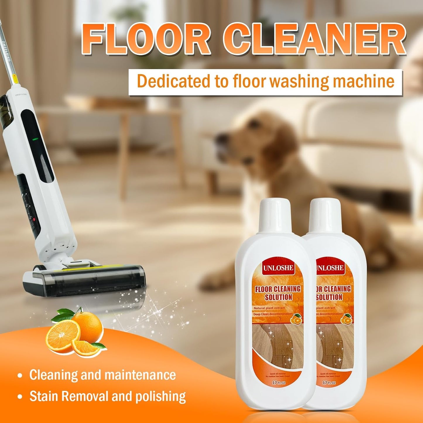 Floor Cleaning Solution for Multiple Hard Floors - 34 fl oz Floor Cleaner, For All Robot Vacuums with Mopping and Cordless Wet/Dry Vacuum Mops, Deep Clean for Tile, Wooden Floor, Laminate (Lavender)