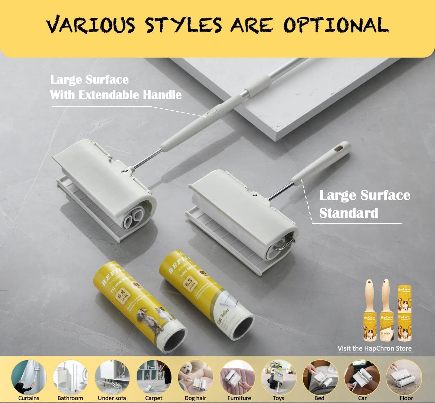 Large Surface Lint Roller Extra Sticky Refills, Total 240 Easy Tear Sheets, Insert Tube Measures 1.5" and Fits Most Supersize 6.3'' Wider Lint Roller, Works Great On Pet Hair(Pack of 4)