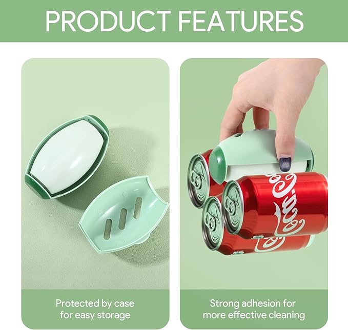 2 PCS Reusable Lint Rollers for Pet Hair Extra Sticky, Mini Portable Travel Lint Roller, Washable, Super-Sticky Gel Balls for Dust, Debris, and Hair(Green,White)