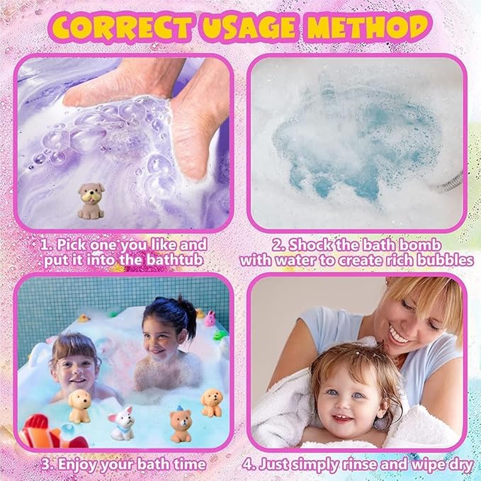 Bath Bombs for Kids with Surprise Inside for Boys Girls Toddlers 20 Pack Kids Gift Set Organic Bubble with Puppy Inside Natural Handmade