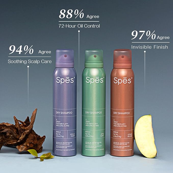 Instantly Fresh Dry Shampoo,No White Residue, Absorbs oils,Refreshing Volumizing Hair Dry Shampoo 6.08 FL.OZ*2,Citrus Bloom(2-pack)