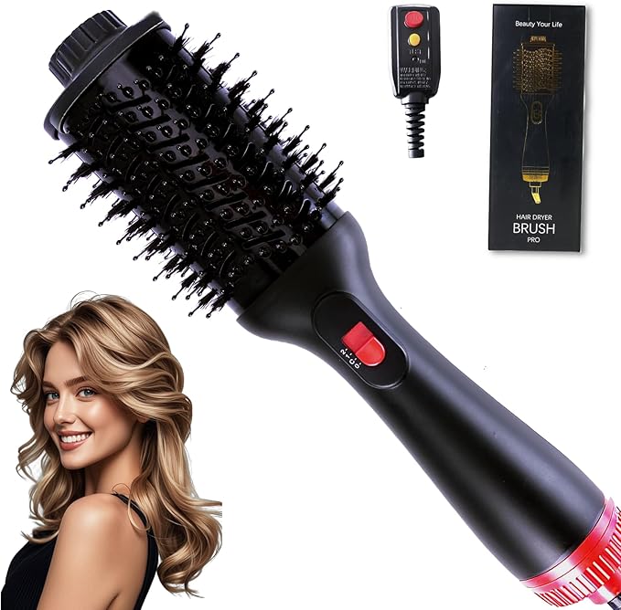 Professional 4-in-1 Hair Dryer Brush with Negative Ion Technology, Hot Air Styler, Blow Dryer and Volumizer (KD312)