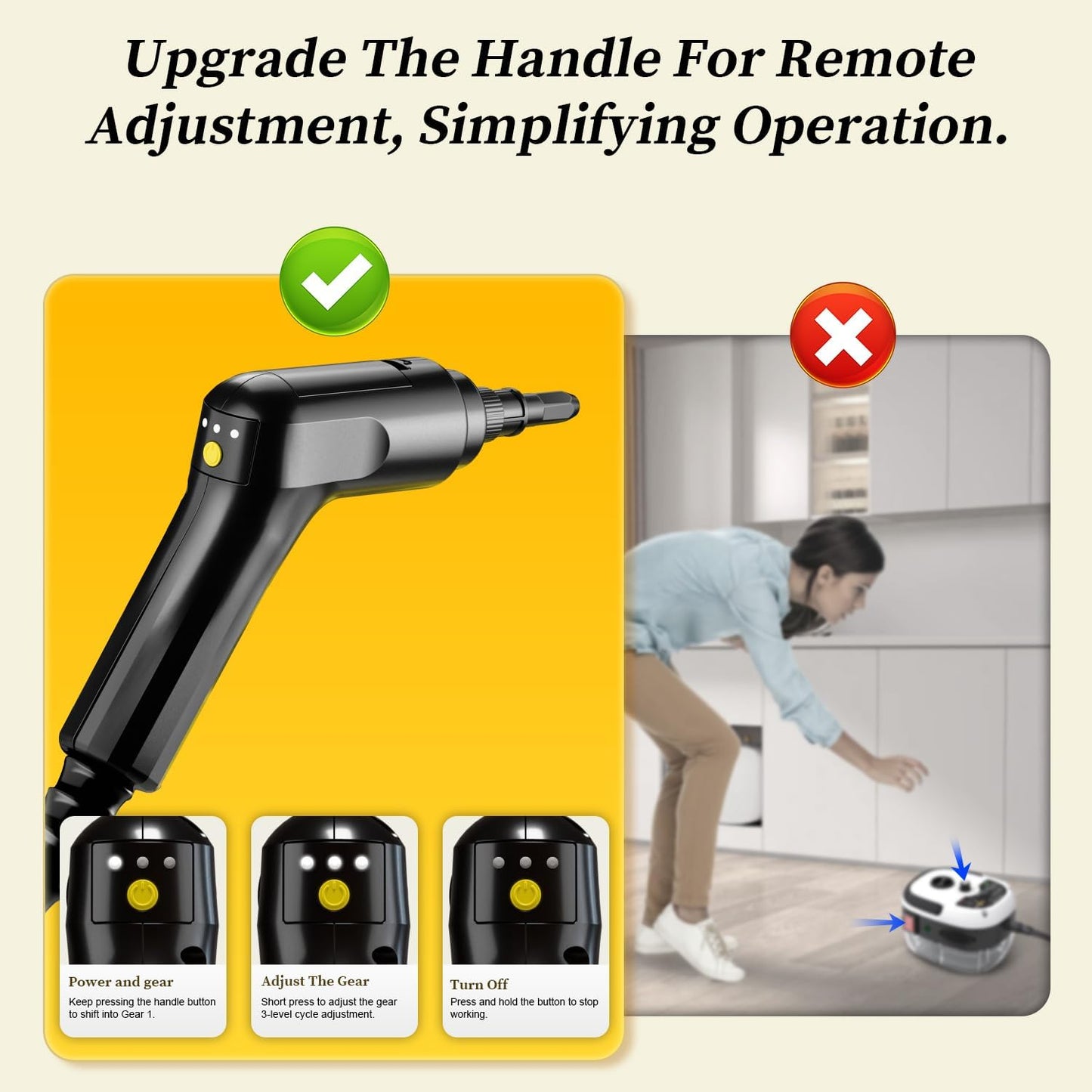 Steam Cleaner,15s Heat-Up,1.6L Tank,3-Level Adjustable Handle,2500W Steamer for Cleaning,Portable Steamer for Cleaning with 16PCS Accessories,Steam Cleaner for Home,Grout,Tile,Couch,Car,Dirt,Grease