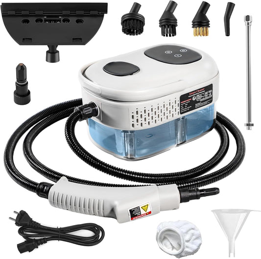 Handheld Steam Cleaner, 1000ml Water Tank, 15S Heat-up Time, Multipurpose Steamer for Home Use, Pressurized Steamer for Cleaning Floor, Upholstery, Grout and Car White