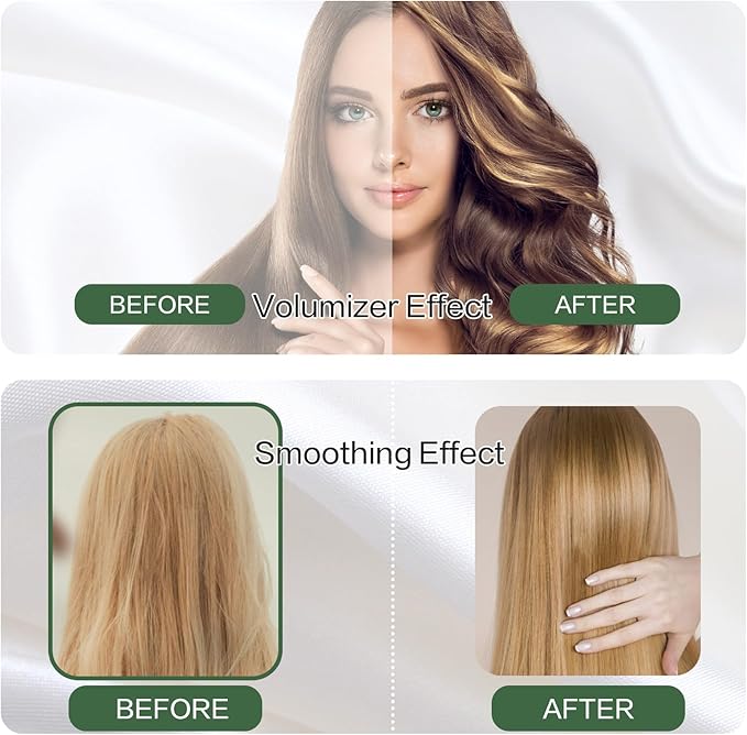 Dan Technology Blow Dryer Brush Hair Dryer Brush Hot Air Blowout Brush 120V 3 Speeds Oval Shape Volumizer Straightener Brush Faster Drying Mini Size Lightweight (Green)