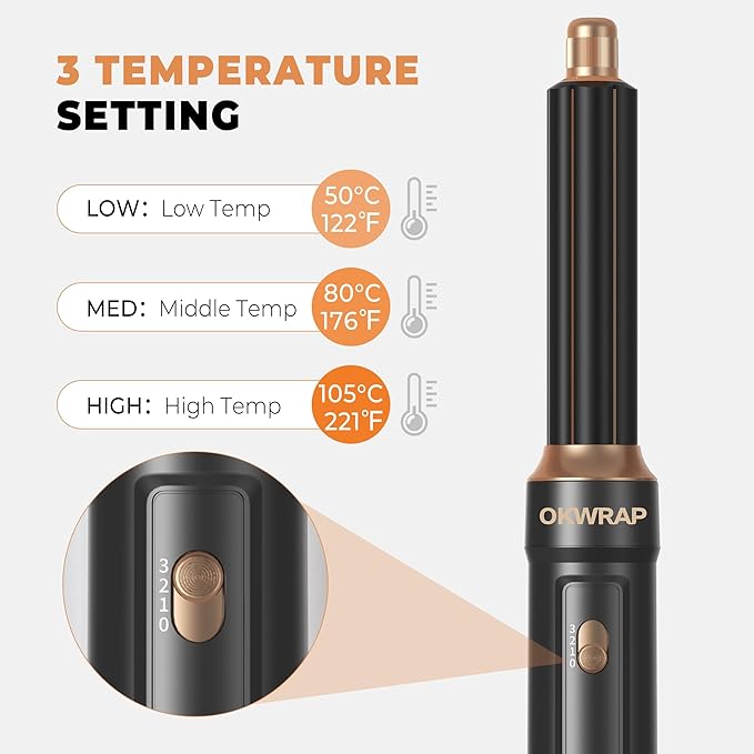 Blow Dryer Brush Set of 6, Air Curling Iron 3 Temperature Negative Ionic Hair Dryer Brush, Hot Air Brush Hair Styling Tools, 800W Volumize Straightener Round Brush Blow Dryer 100-120V