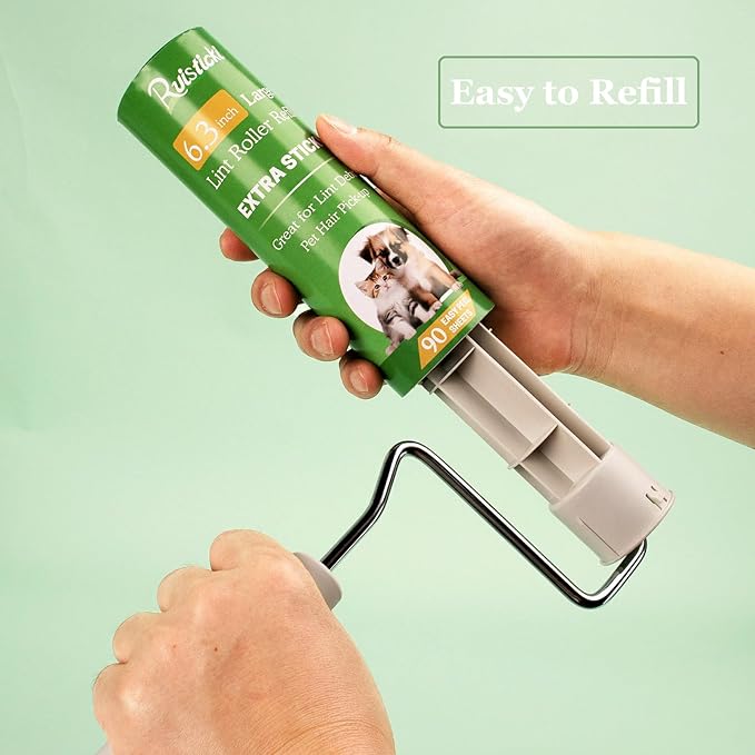 6.3 inch Lint Roller Refills Only, Extra Sticky Large Surface Lint Roller Replacement Refills 6.3 inch Long for Pet Hair Removal, Pack of 4 Refills, 90 Sheets per Refill, 360 Sheets Total