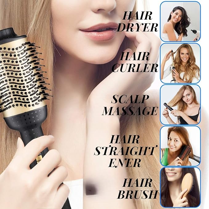 IYASA Oval Blow Dryer Brush, Hot Air Brush for Smooth, Frizz-Free Hair, One-Step Hair Dryer & Volumizer, Professional Salon Quality, Ionic Blow Dryer Styler for All Hair Types, Anti-Frizz