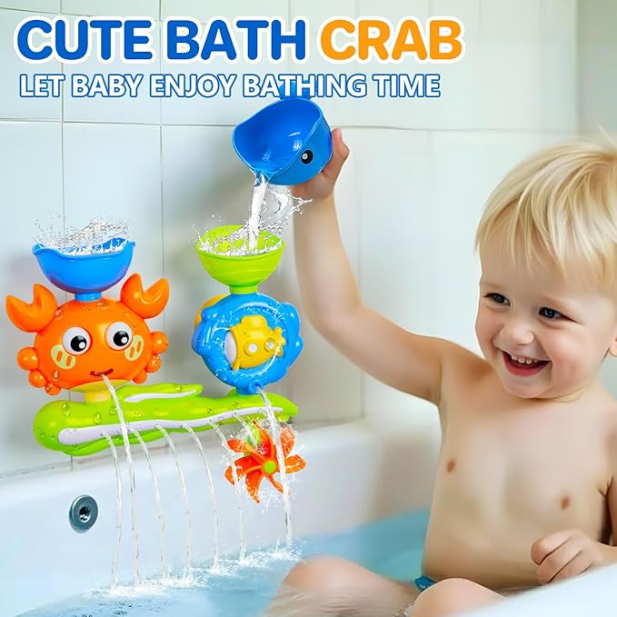 Crab Bath Toys for Kids Ages 1-3 Toddlers 2-4, Bathtub Toys for 12-18 Months Babies, Water Shower Tub Toys for 1 2 Year Old Boys Girls Infant Gifts Presents