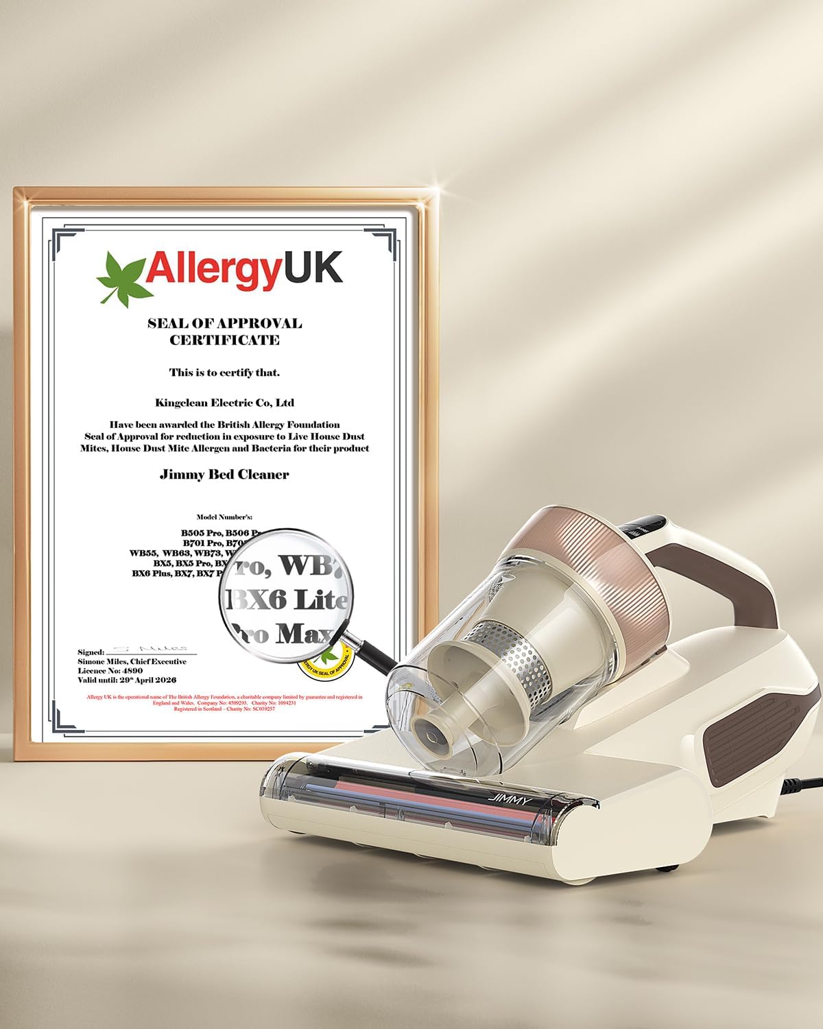 Jimmy Mattress Vacuum Cleaner, Bed Vacuum with UV & Ultrasound, High Heating, Smart Dust Sensor, 15Kpa Powerful Suction, Lightweight, Deep Clean Dust and Pet Hair in One Go(BX6 Lite, Corded)