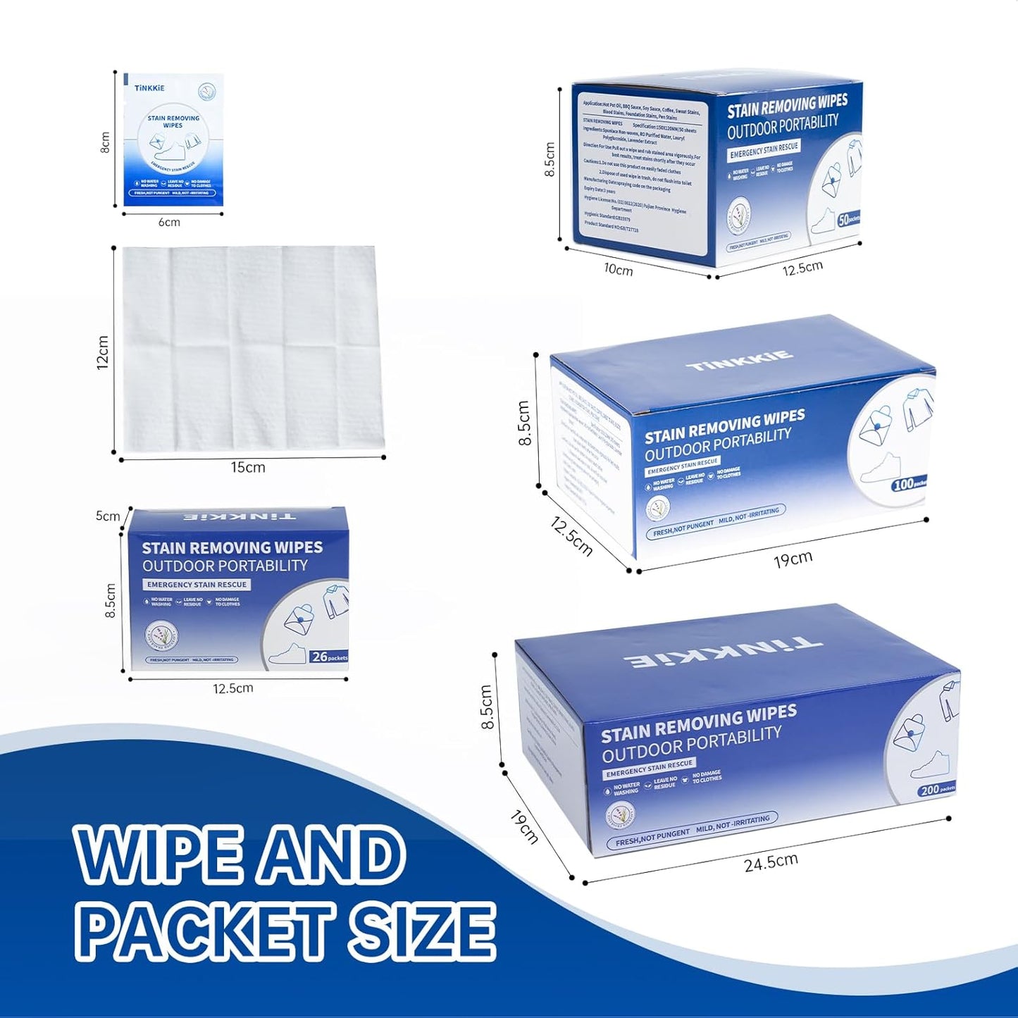 26-Pack Stain Remover Wipes, Portable Clothing Stain Remover Wipes, Instant Stain Remover and Individually Wrapped, Stain Removers for Clothes, Shoes And Surface Cleaning of Headphones and Electronics