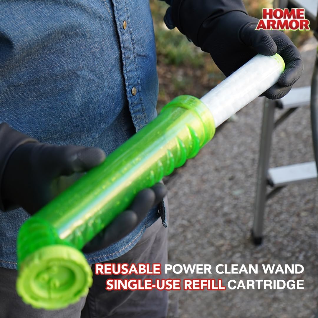 Home Armor Refill Cleaning Cartridge, 1 Pack, For Use with the Power Clean Wand, 2X Cleaning Power of Ordinary Outdoor Cleaners, Single Use Cartridge