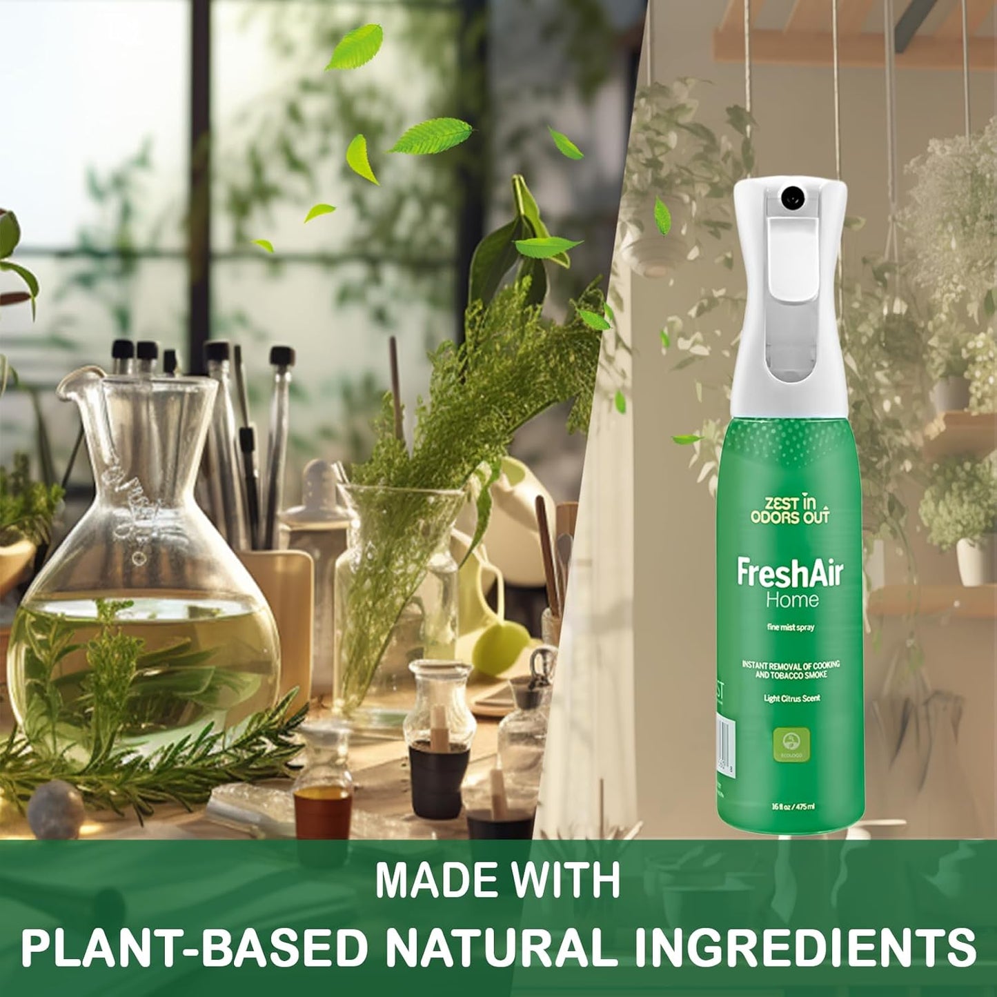 House of Zest FreshAir Home&Pets – Eliminate household odors,from trash,laundry,bathroom/diaper stink,and pet funk.Chemical Free,made with plant-based ingredients, with light citrus scent.2pk 32fl oz