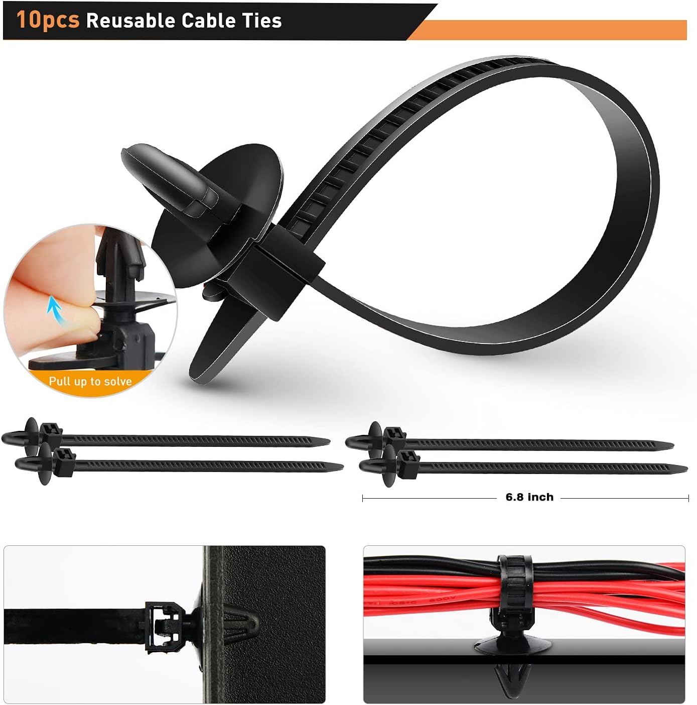 GOOACC 380Pcs Car Automotive Plastic, Metal, Nylon Push Pin Rivet with Fastener Remover Trim Clip Panel Body Interior Assortment Retainer Assortment Clips, (GRC-97),Black