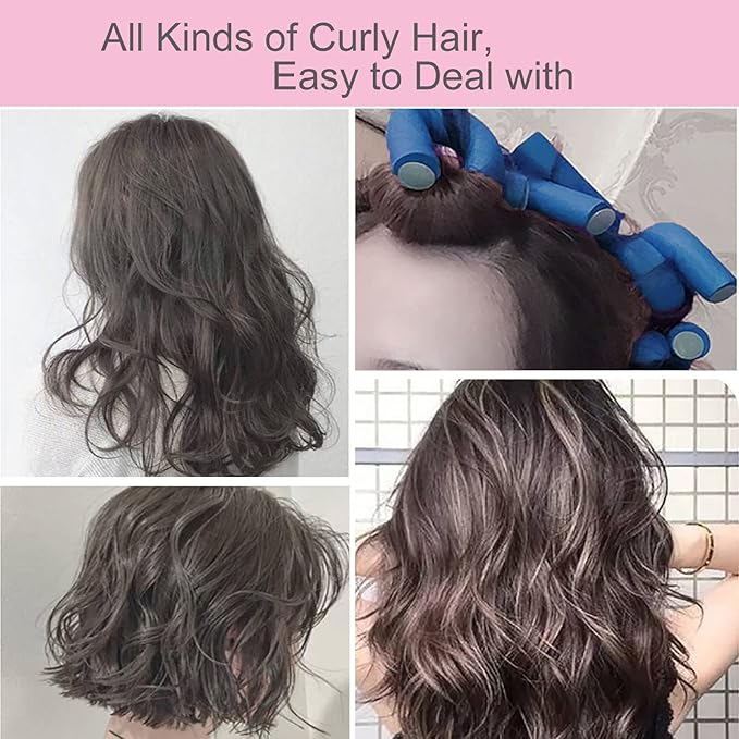 36 Flexi Rods Hair Rollers, Flexible Foam Curling Rods for Long & Short Hair Twist - No Heat Bendy Rollers with 2 Steel Pintail Combs