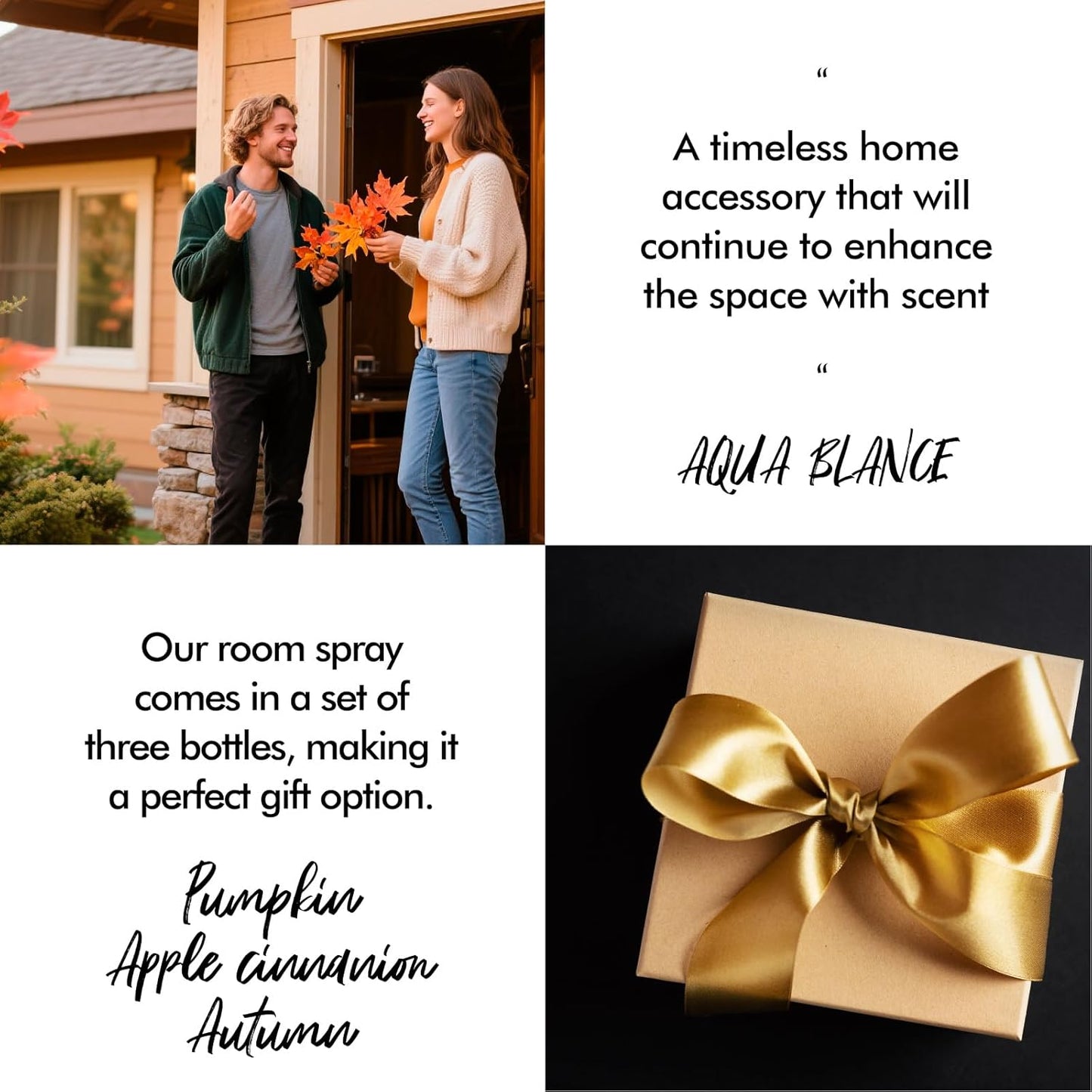 Fragrant Room Spray, Autumn, Apple Cinnamon, Pumpkin, 3 x 3.4 fl oz, Air Fresheners Odor Eliminator for Home, Bathroom, Concentrated Room Spray