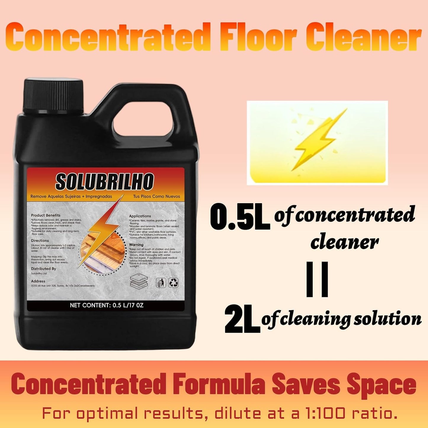 Tile Cleaner, Original Floor Cleaner, Heavy Limpa Pisos, Deep Cleaning Multipurpose Powerful Stain Removing Liquid for Floors, Bathroom Shower, Kitchen (1, 2 PCS)