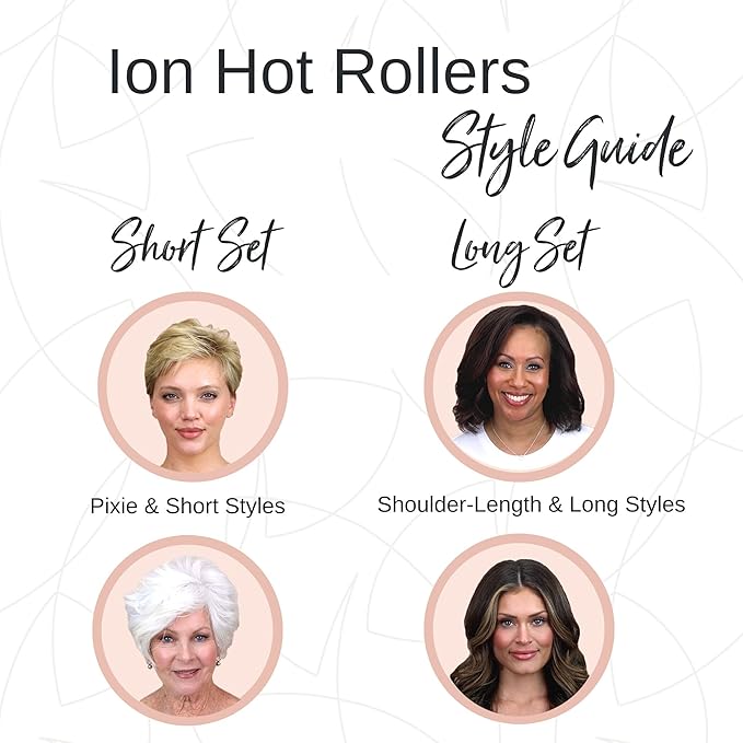CALISTA Ion Hot Rollers for Long Hair | Hair Roller Clips Included | Heats to 230°F | Dual Voltage | Add Hands-Free Curls, Waves, and Volume (Pink Verbena, Long - 12)
