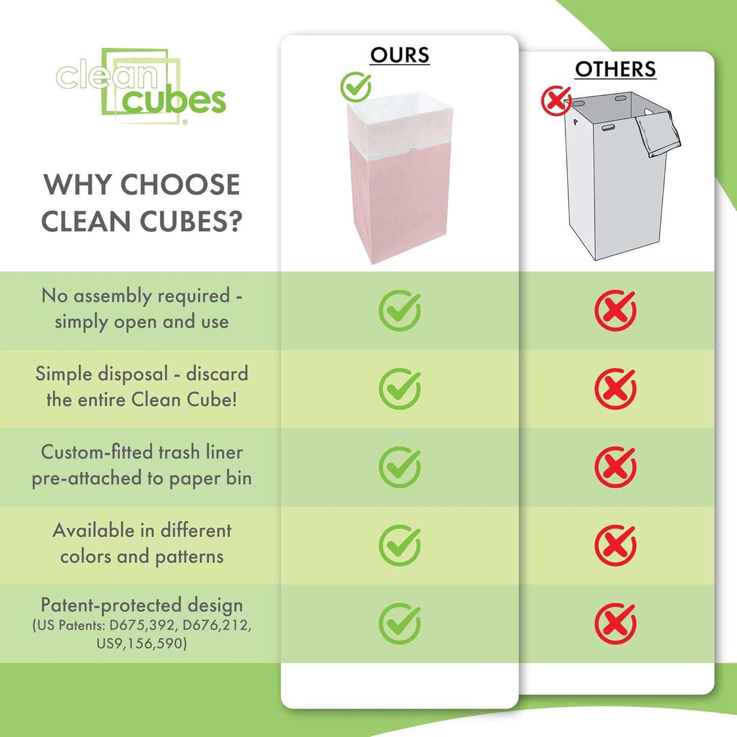 30 Gallon Disposable Pop-Up Trash Cans (3-Pack, Multi-Liner) with Fitted Bags – Foldable Garbage & Recycling Bins for Parties, Events & Kitchen (Pink 30" H x 14" W x 17" D)