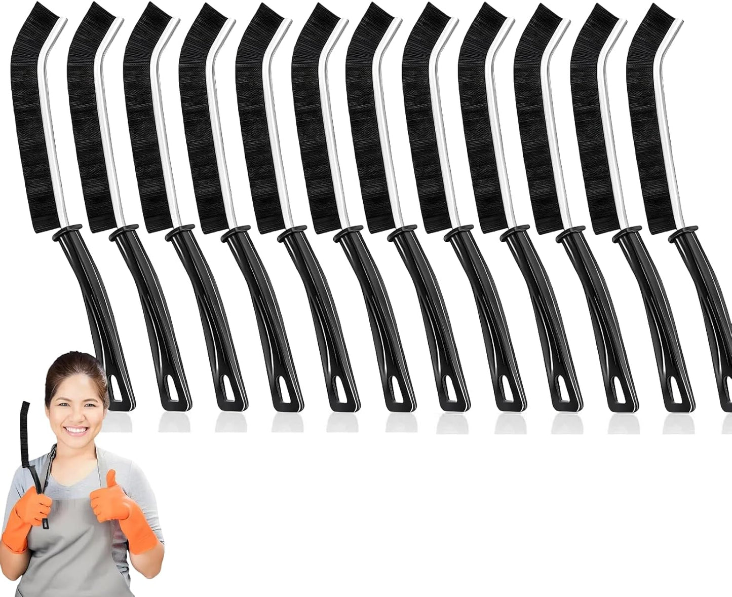 Crevice Cleaning Brush, Multifunctional Cleaning Brush Tool, Bathroom Gap Brush,Grout Brush, Cleaning Tools for Toilet, Bathrooms, Kitchens, Bathtub, Faucets, Sink, Windows，12pcs