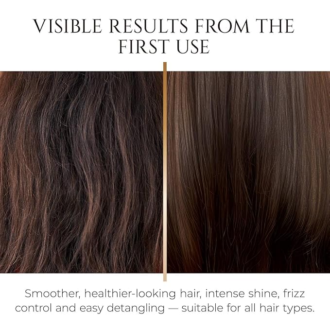 HADAT Liquid Silk Treatment – Premium Hair Mask for Dry Damaged Hair - Deep Conditioning Hair Mask with Macadamia, Argan Oil – Hydrating, Repair & Shine – Made in Israel – 10.1 Fl Oz