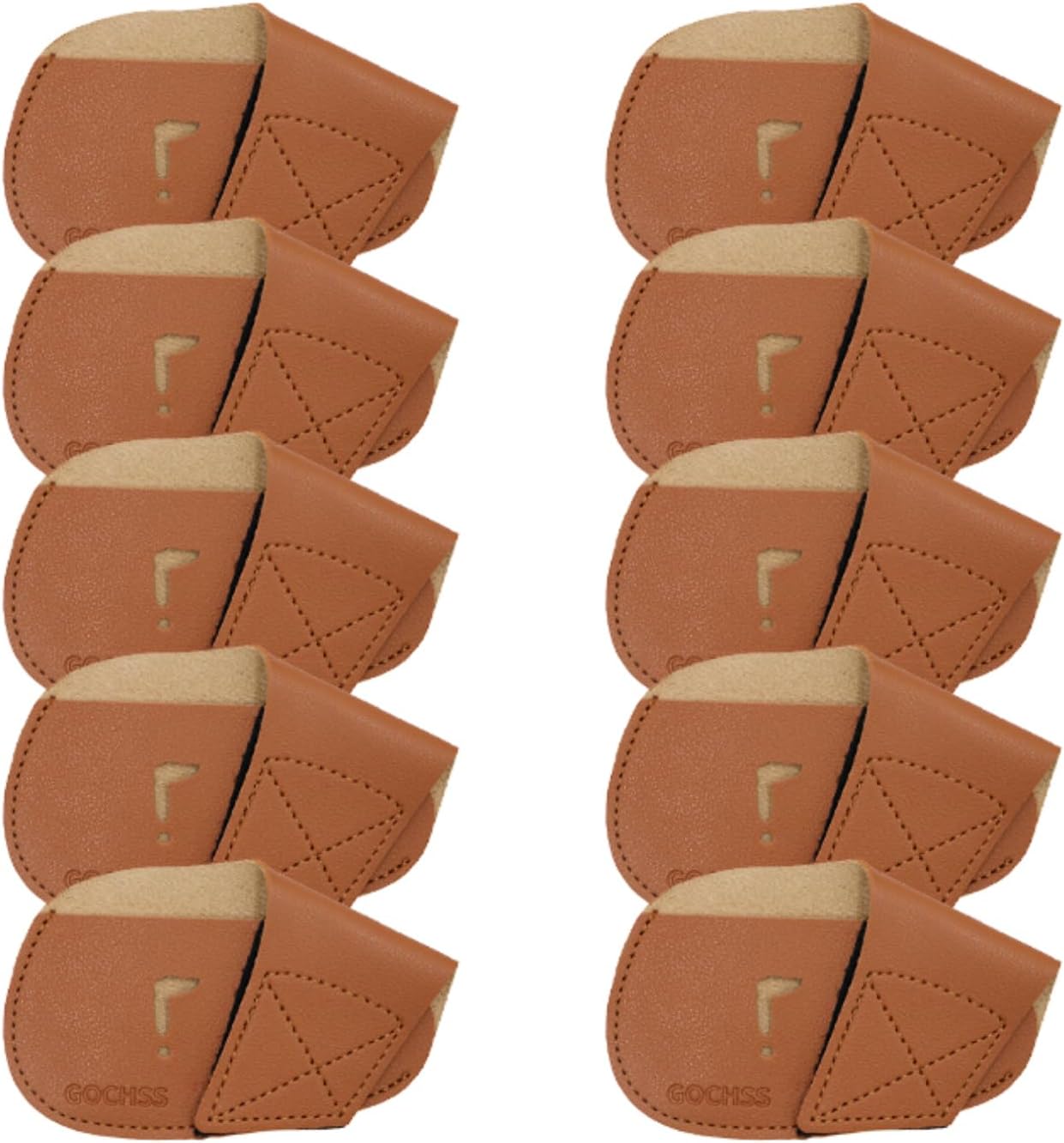 I Golf Iron Headcovers 10pcs PU Fit Both Right-Handed Clubs Golf Club Protector for Titleist Callaway Ping Taylormade Fit More Brands Golf Iron.