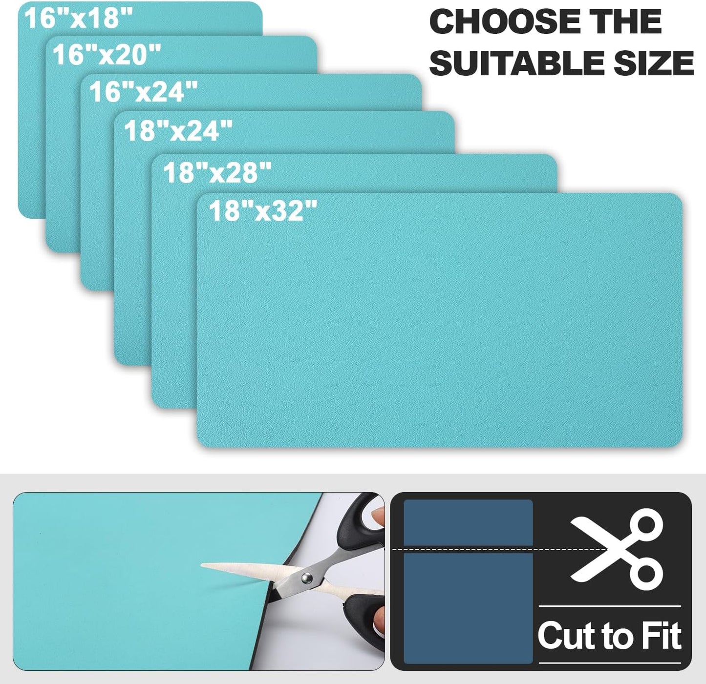 Dish Drying Mat for Kitchen Counter | Coffee Bar Mat for Countertops | Heat Resistant Drainer Mat with Non-slip Rubber Backed | Hide Stain Kitchen Absorbent Draining Mat | Turquoise 16"x18"