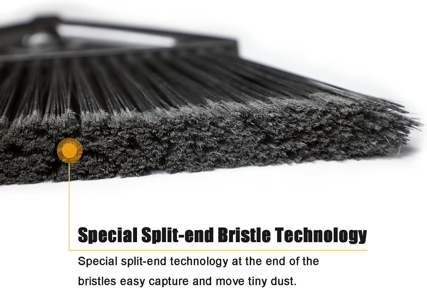 Heavy Duty Commercial Broom, 3 Pack Upgraded Angle Brooms for Sweeping Outdoor and Indoor, Perfect Black Brooms of House, Kitchen, Garage, Courtyard, Concrete