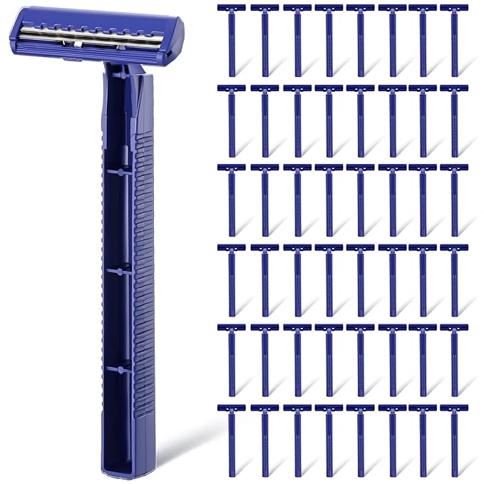 Chumia Twin Blade Razors for Men Stainless Steel Disposable Razors Men Bulk Plastic Shavers Multipurpose Portable Manual Disposable Shavers for Bathing Hotel Travel(150 Pieces)