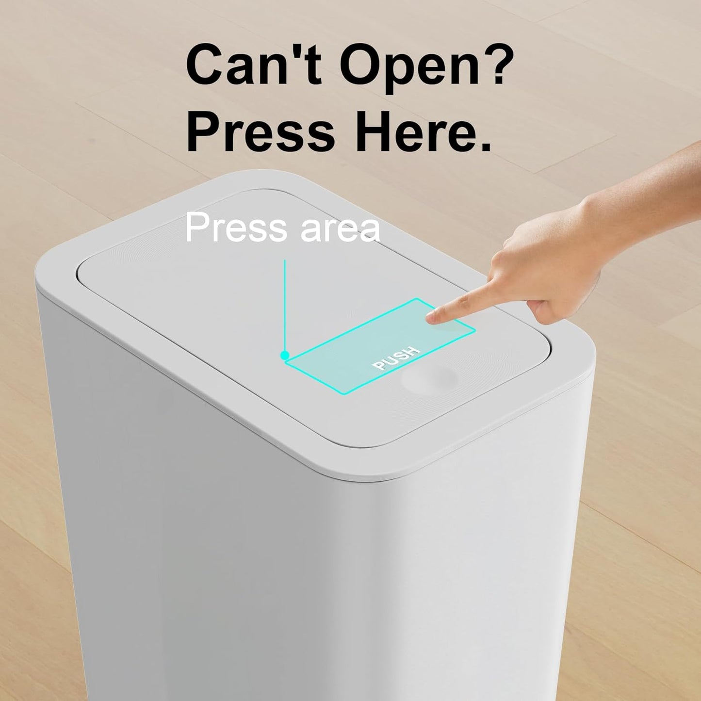 N. NETDOT 3 Pack 10 Liter / 2.6 Gallon Bathroom Trash Can, Small Trash Can with Lid, Garbage Can Waste Basket for Bathroom, Kitchen, Bedroom, Powder Room, Craft Room, Office, College (Gray)