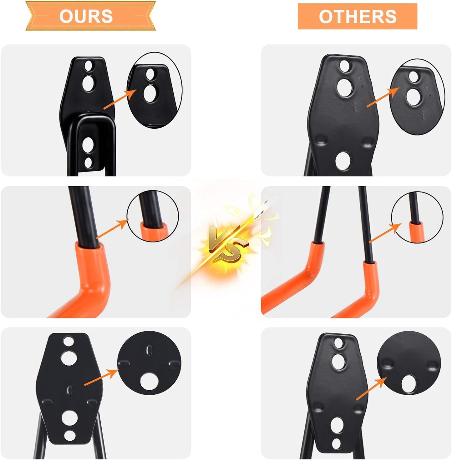 AOBEN Garage Hooks Heavy Duty, Steel Garage Storage Hooks, Utility Tool Hangers and Combinable Wall Mount for Organizing Ladders, Bikes, Hoses, and More Equipment (Large J, 4 Pack)