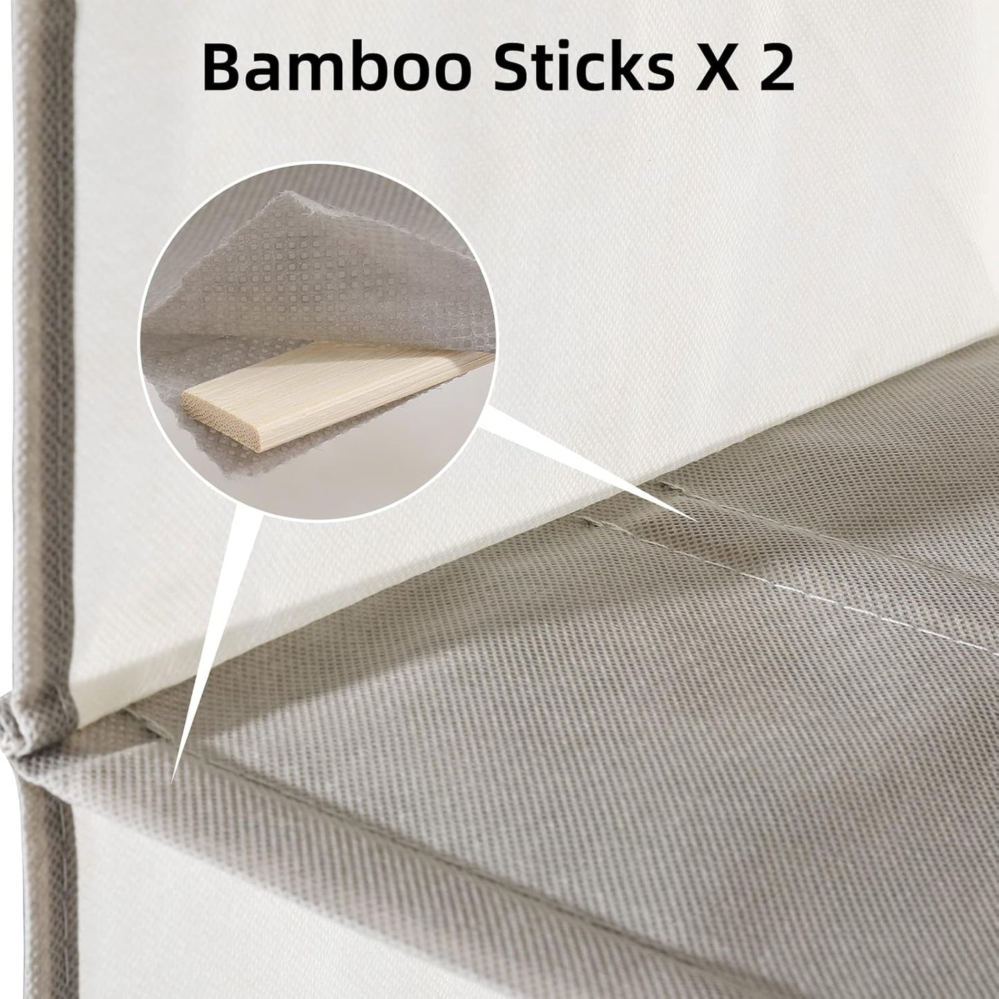 2 Packs Hanging Closet Organizer, 4-Shelf Closet Organizers and Storage with Side Pockets, Collapsible Hanging Shelves for Closet & RV & College Dorm,Beige