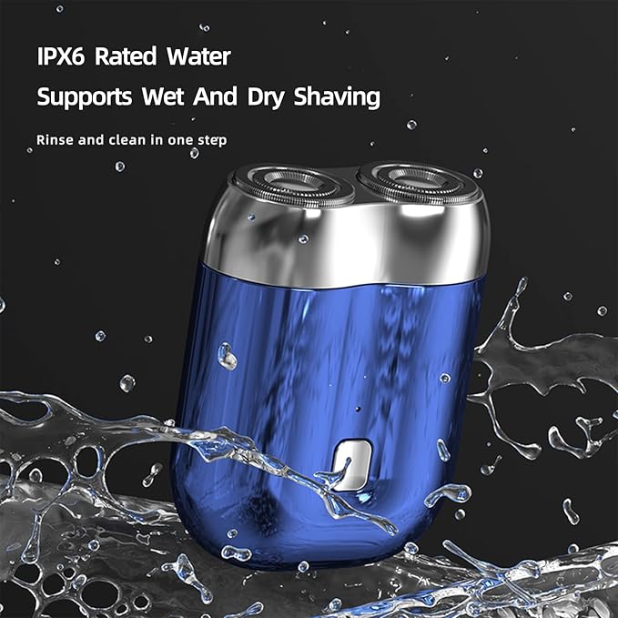New Model Mini Dual-Head Electric Shaver, Upgrade Pocket Shaver, Washable Double Head Razor, USB Mini Portable Razor, Rechargeable Waterproof Compact (Four Color) (Sliver)