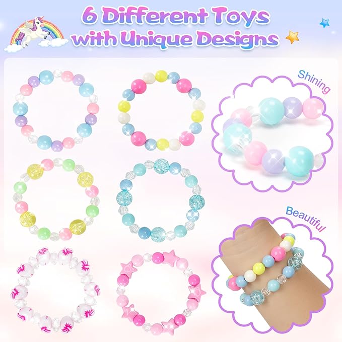 Unicorn Bath Bombs for Kids with Surprise Inside, 6 Pcs Organic Natural Bubble Bath Bombs for Girls,Christmas Birthday Gift for 3 4 5 6 7 8 Year Old Girl,Princess Bath Bomb Kit with Beautiful Toys