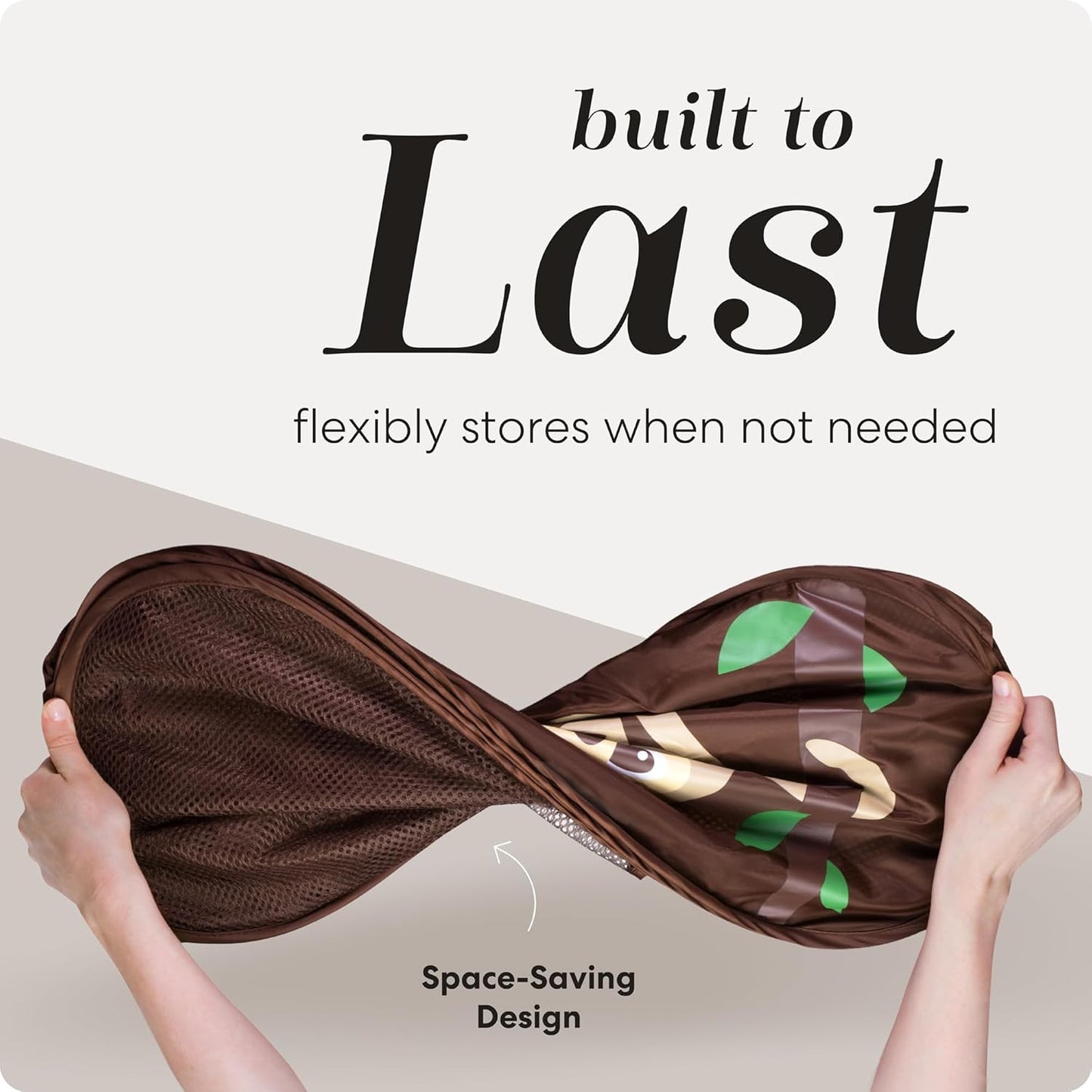 Handy Laundry Collapsible Mesh Pop Up Hamper with Wide Opening and Side Pocket - Breathable, Sturdy, Foldable, and Space-Saving Design for Clothes and Storage (Monkey)