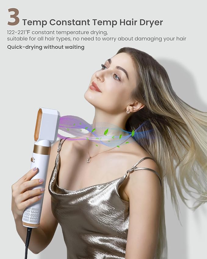Ukliss 6 in 1 Hair Dryer Brush & Air Styler – Ionic Blow Dryer with AutoWrap Straightener & Volumizing Brush for Fine/Thick Hair Fast Drying Frizz-Free Salon & Travel Use (ALCI Plug)