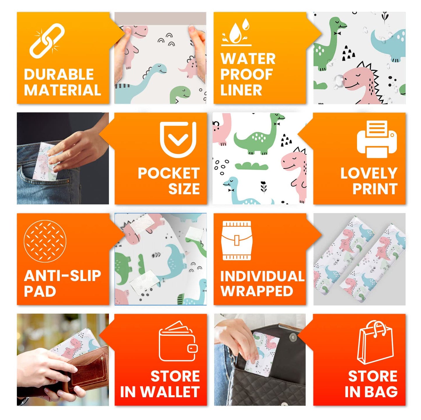 20 Extra Large Toilet Seat Covers Disposable for Kids & Adults-Toilet Covers Disposable for Travel-Toddler Toilet Seat Cover Liners for Potty Training-Individually Wrapped-Waterproof (Dinosaurs)