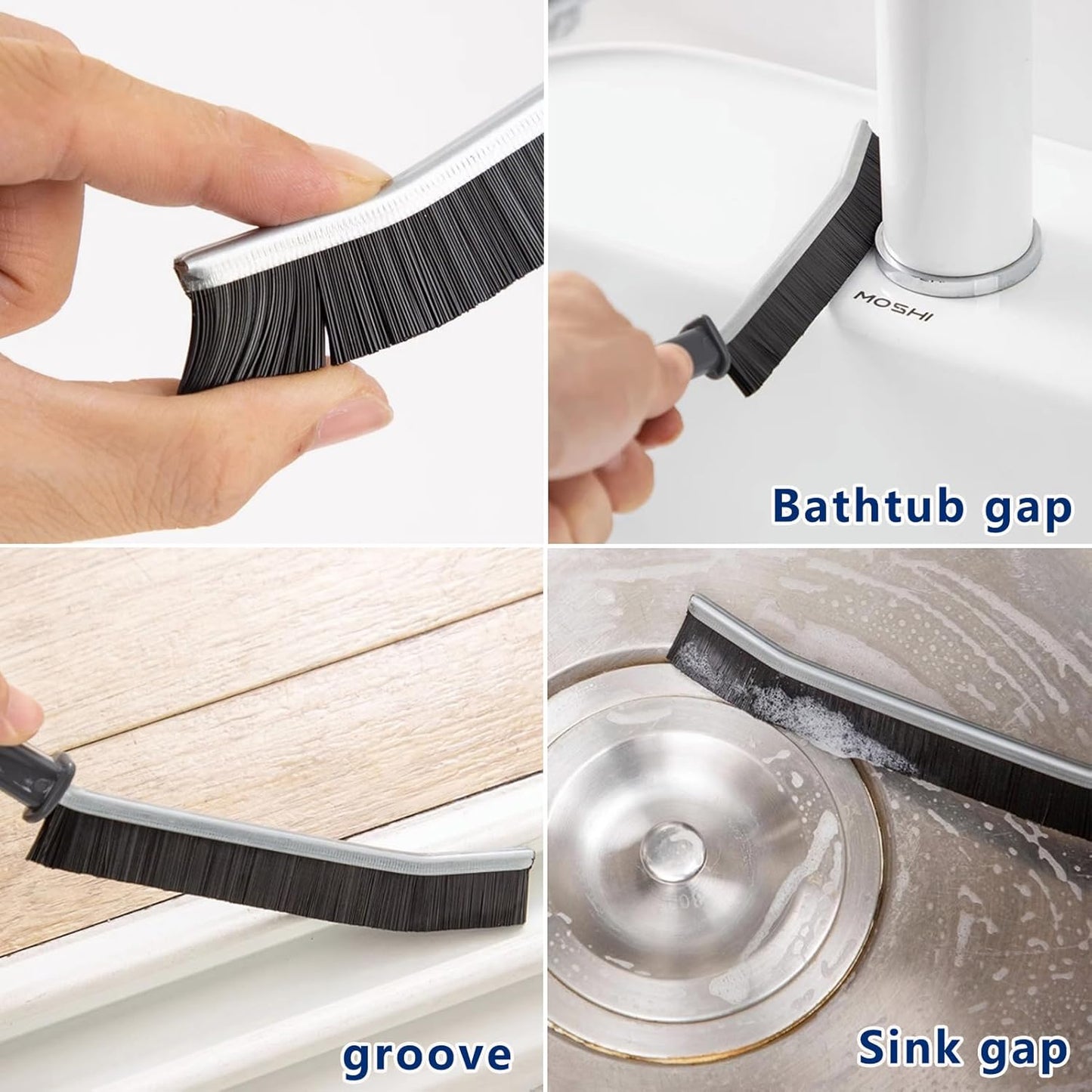 12Pcs Crevice Cleaning Brush Set, Multifunctional Hard Bristle Cleaning Product with Scraper, Designed specifically for Cleaning Narrow Spaces, Suitable for Toilets, faucets, Kitchens, Grouting