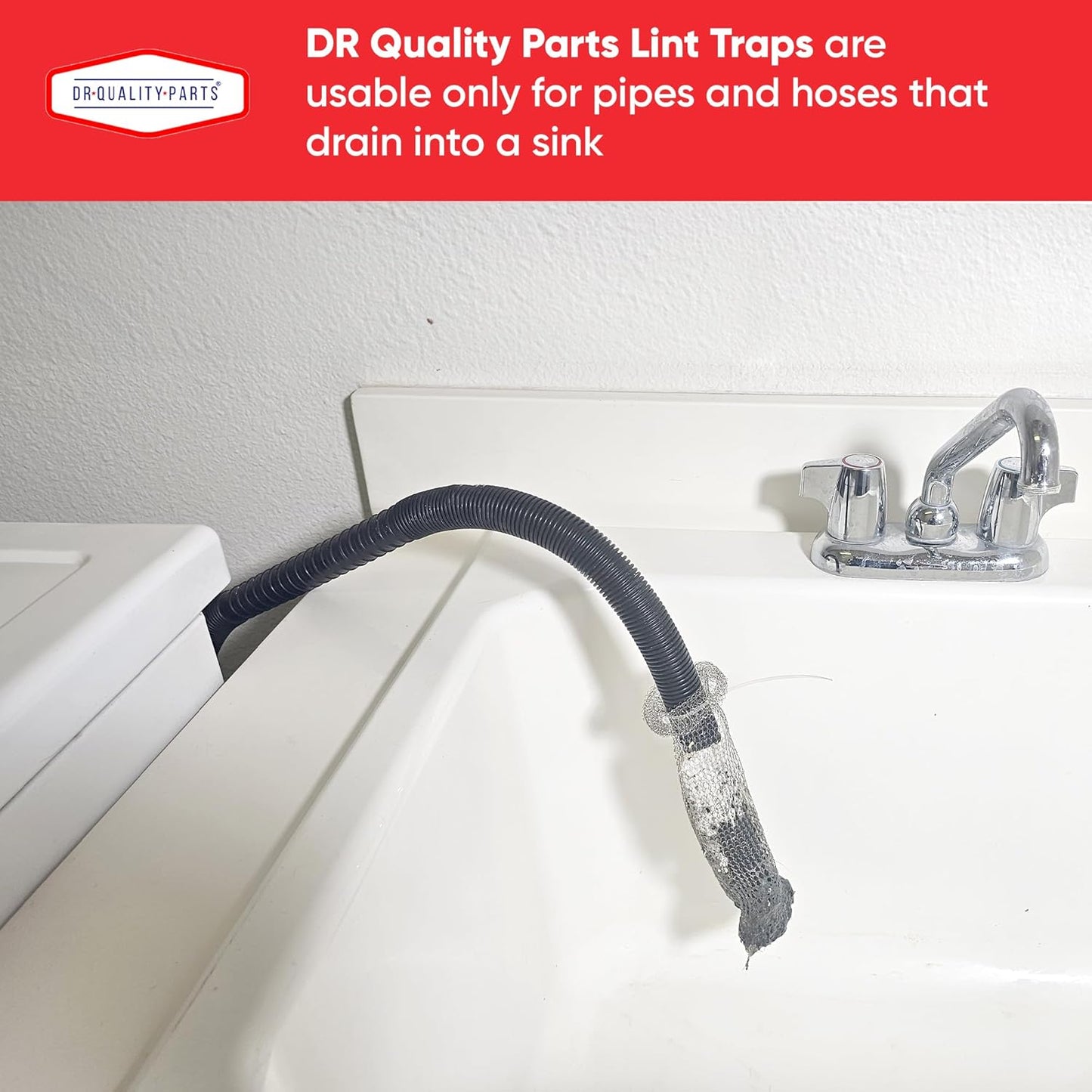 Washing Machine Lint Trap – Stainless Steel Hose Filter, Mesh Drain Catcher, Washer Sock Lint Remover, Rust-Free Snare Laundry Filter with Nylon Cable Ties, 29cmx6.5cm – 50-Pack