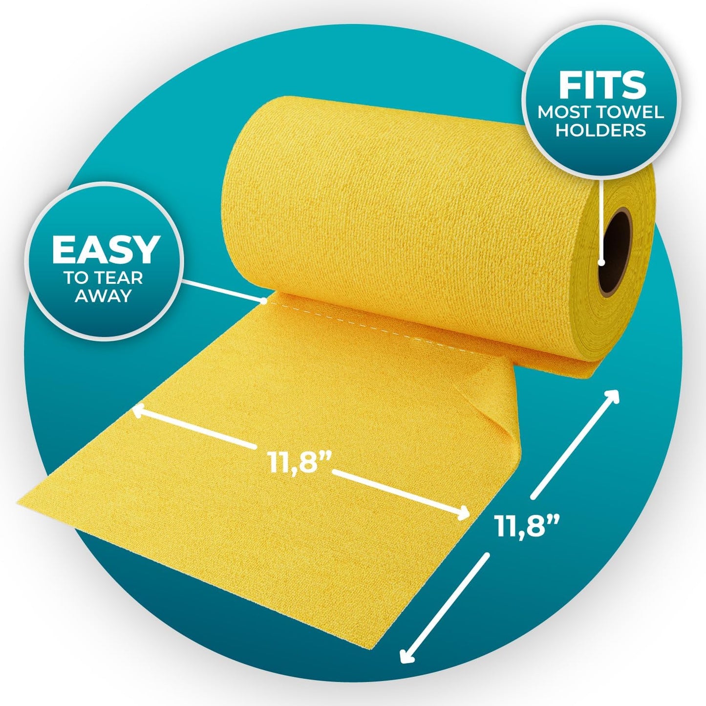 200 Pack Microfiber Cleaning Cloth Roll - Tear Away Reusable Paper Towels Washable, 11.8" Ultra Absorbent Cleaning Supplies for Housekeeping, Cleaning Rags Microfiber Towel, Lint Free Cloth Value Pack