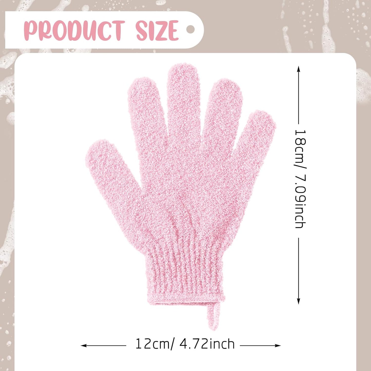 104 Pcs Exfoliating Glove Bulk Shower Gloves with Hanging Loop Exfoliating Body Scrubber Dead Skin Remover for Body Bath Beauty Spa Massage Scrubs Men Women Bathing (Pink)