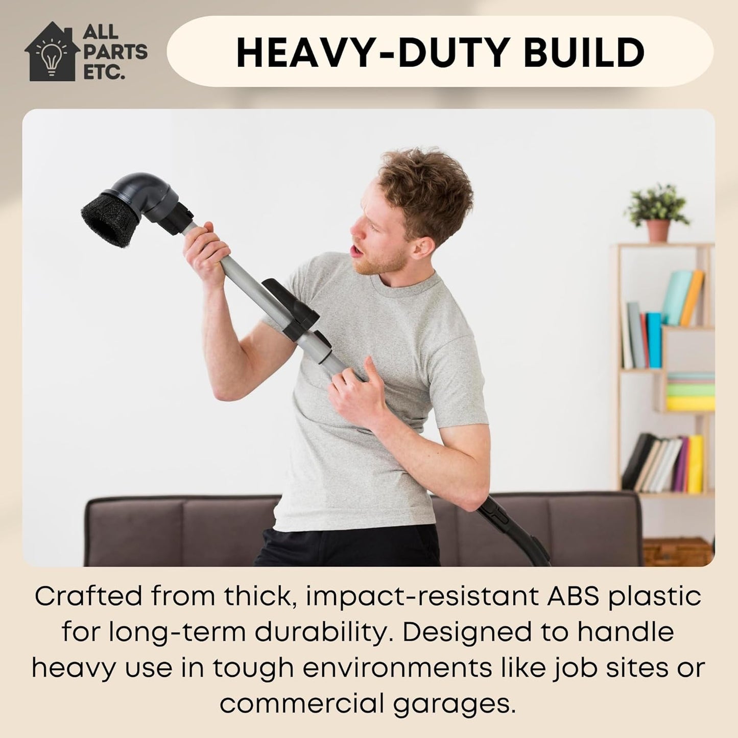 2.5" Dust Brush Attachment Compatible with Shop Vac, Craftsman, and more Wet Dry Vacuum Cleaner Accessory with Nylon Bristles Fits 2-1/2 Inch Hose - for Woodworking, Garage & Workshop Cleaning.