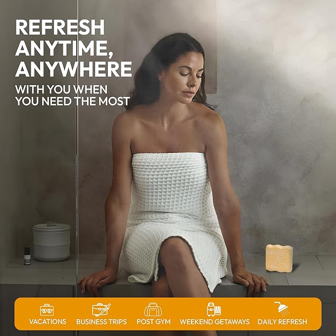 FOMIN Aromatherapy Shower Steamers - 12 Count - Spiced Orange Bath Bombs with Essential Oils for Stress Relief & Relaxation - Self Care, Spa Gifts for Women and Men - Shower Aroma for Body Wellness