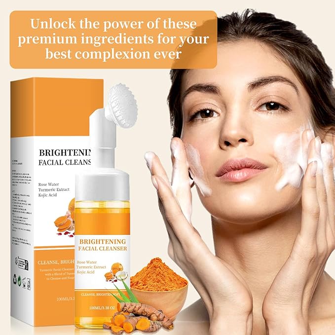 Turmeric Facial Wash, Turmeri Foaming Cleanser,Turmericr Facial Cleanser forfor Face & Body, Deep Cleansing