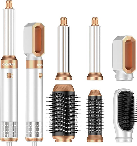 Hair Dryer Brush,6 in 1 Professional Hot Air Styler,Powerful Air Curling Wrap Styler,Negative Ionic Hair Dryer Fast Drying, Multi Hair Stylerfor Curling Volumizing Straightening Styling