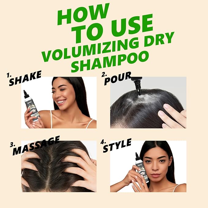 Powder Dry Shampoo Natural & Organic Ingredients for Men Women Hair, Dry Shampoo Volume & Fullness for Oily Hair for Refreshed for All Hair Types (2pcs)