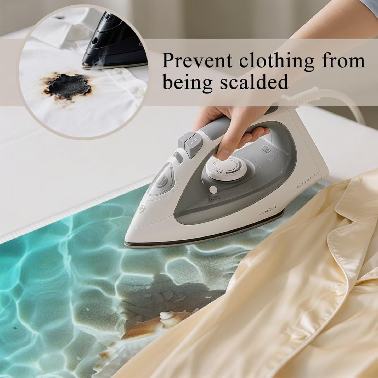 Ironing Mat Thickened Beach Starfish Ironing Blanket Travel Portable Ironing Pad Travel Isolate Heat Pad Cover for Washer Dryer Table Top Countertop 32 x 16 Inch