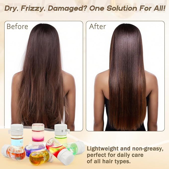40 Pcs Hair Oil Perfume - 2 in 1 Hair Treatment Oil & Hair Perfume, Avocado Nourishing Moisturizing Shining for Frizz Dry Damaged Hair, Leave-in Hair Fragrance Serum, Long Lasting Scented