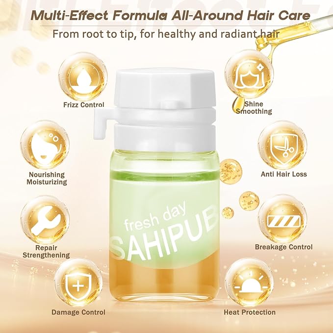 40 Pcs Hair Oil Perfume - 2 in 1 Hair Treatment Oil & Hair Perfume, Avocado Nourishing Moisturizing Shining for Frizz Dry Damaged Hair, Leave-in Hair Fragrance Serum, Long Lasting Scented