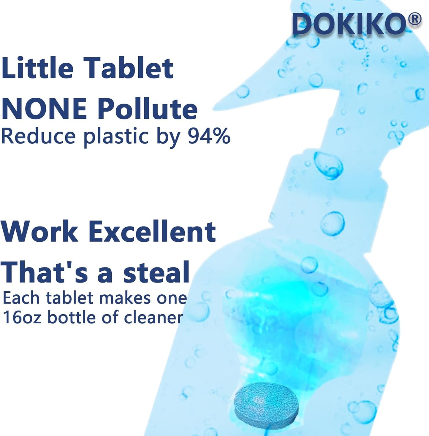 100 PCS Glass Cleaner Refill,Glass Clean Tablets, Window Clean Refill Tablets, 100 Concentrated Dissolvable,1 Pack Makes 100 * 16 fl oz Spray Effective cleaning